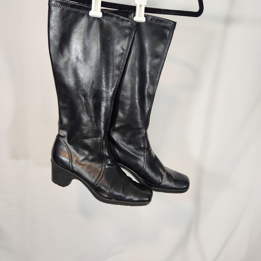 Aerosoles Black Seersawcker Zipped Boot  2” Heel size 12